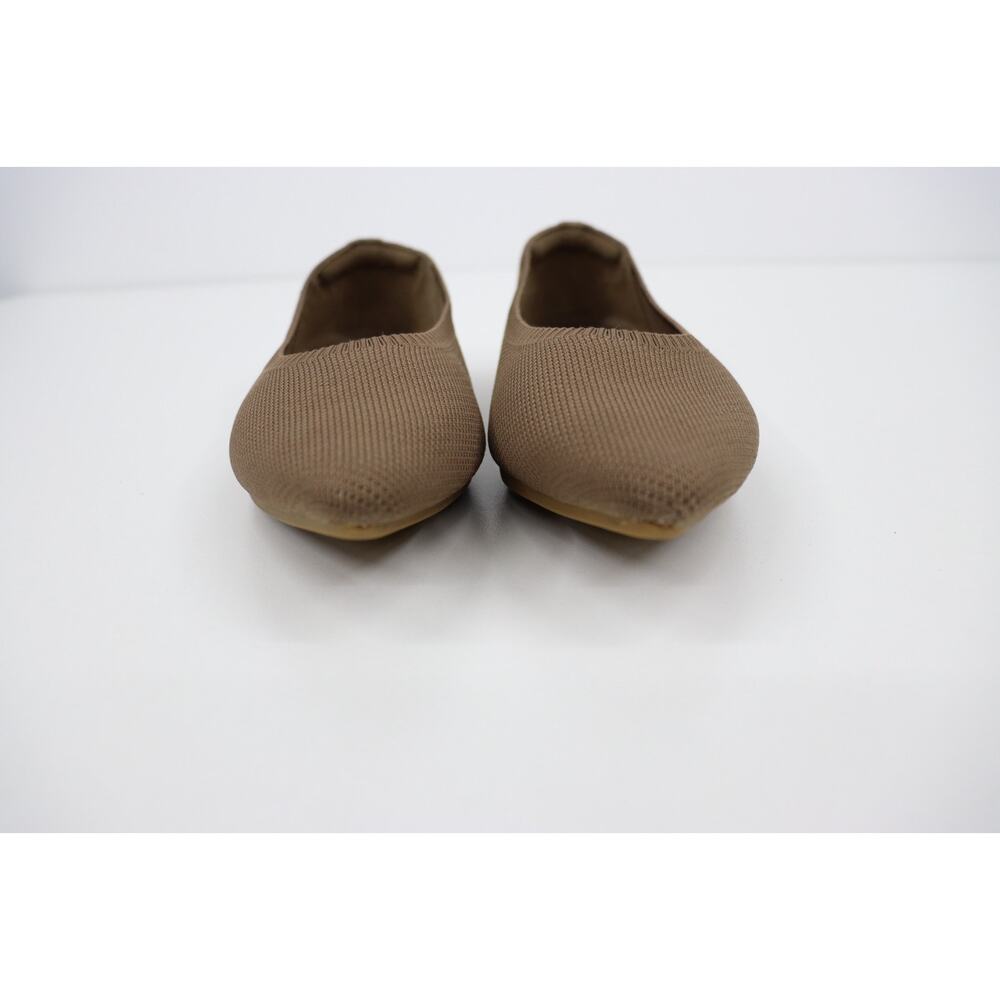 Vivaia Pointed Knit Ballet Flats in Taupe. - Picture 12 of 15